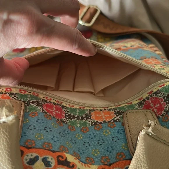 Multicolor Patterned Women's Laptop Bag some wearing shown pictures. - Picture 5 of 10